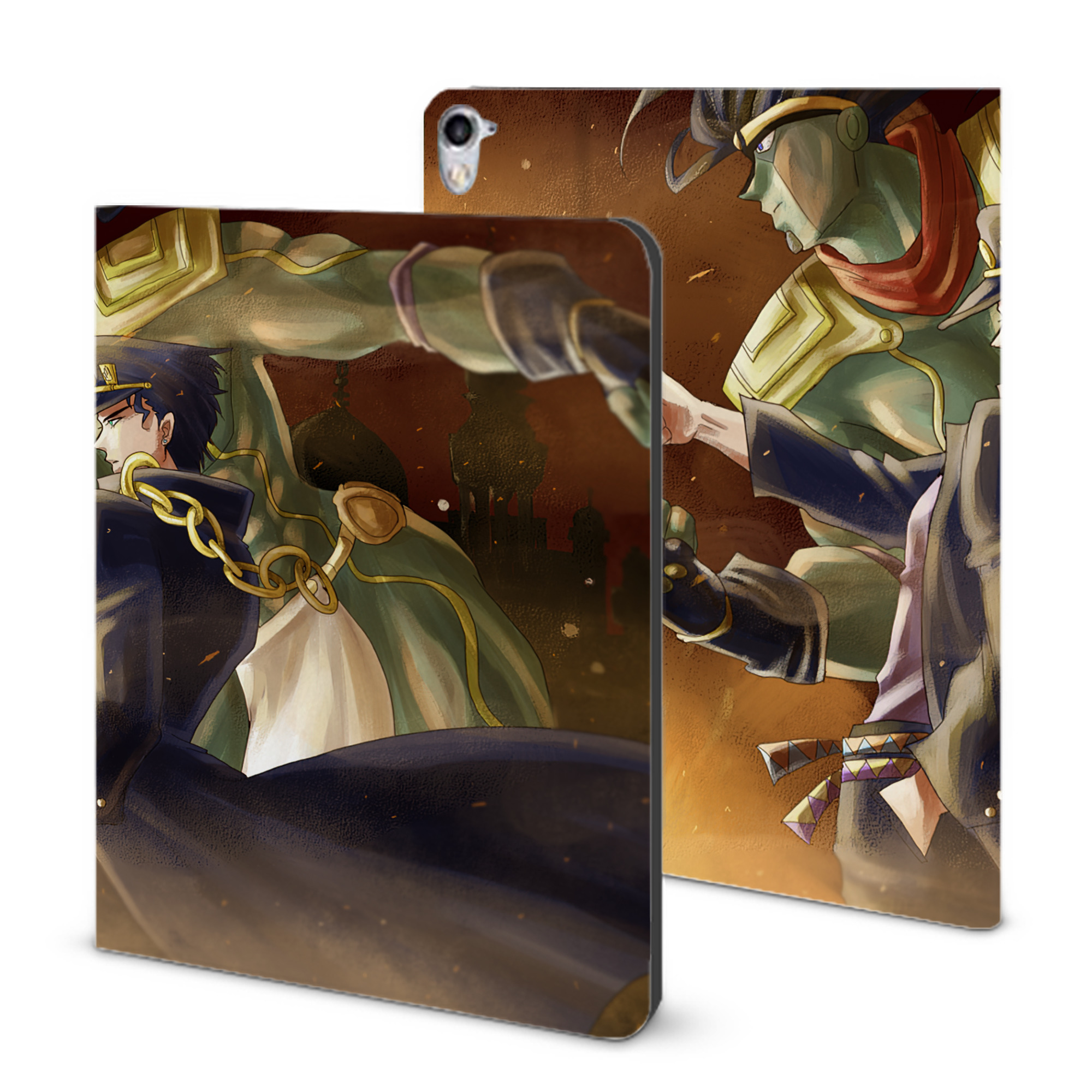 （画像用） ジョジョの奇妙な冒険 JoJo's Bizarre Adventure IPad ケース ブック型 PUレザー TPU 耐衝撃 軽量 薄型 ペン収納なし 全面保護 IPad 各モデル対応